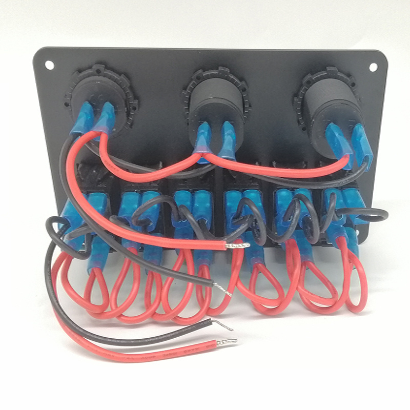 6 Gang  Switch Panel with Electronic Relay System Circuit Control Box Waterproof Fuse Relay Box Wiring Harness Assemblies