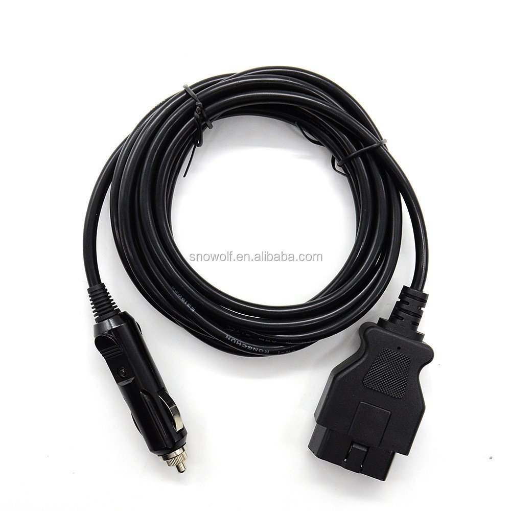 Cigar lighter male to 16PIN OBD2 Female Cable for obd diagnostic