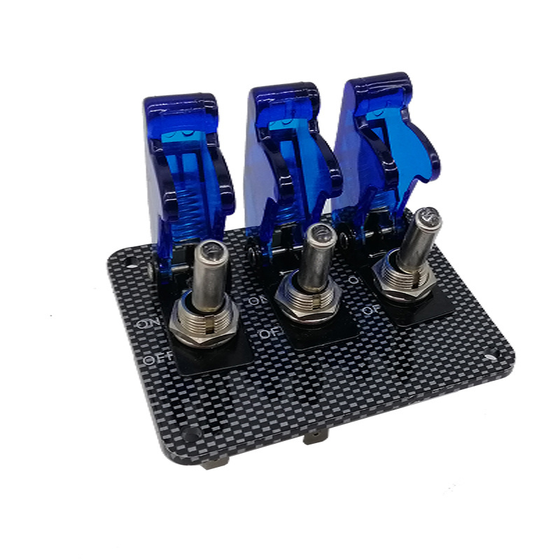 Auto Racing Switch Cover gang Toggle Switch panel with blue indicator led