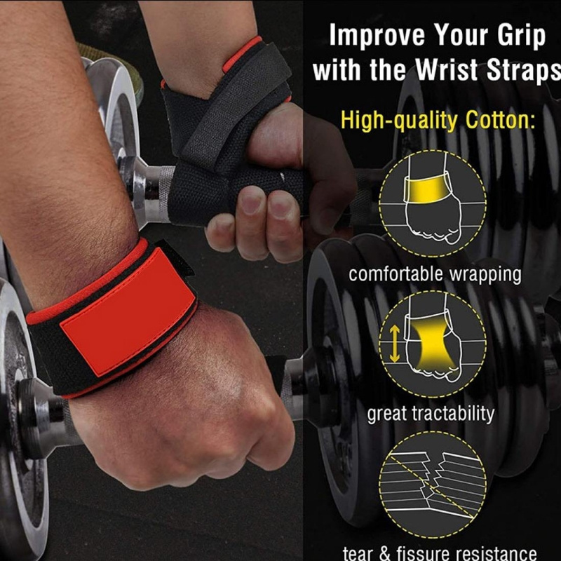 Fitness Gym Wrist Support Wraps Strap Powerlifting Straps For Weightlifting Wrist Lifting Straps Wholesale price