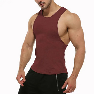 Elastic Breathable And Quick-drying Men's Fitness Vest Stringers Gym Wear Men Singlet 100 Cotton Basic Tank Top