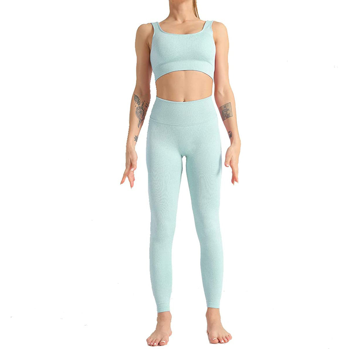 Customized Fitness Women Yoga Set Women's Tracksuit Seamless Gym Wear 2 Piece Bra and Leggings Set Plain Workout set for Women