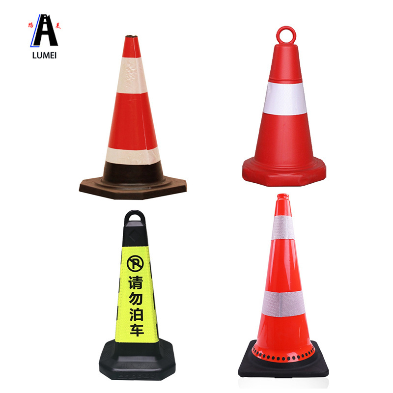 Low price Pvc Rubber Safety Orange Flexible Reflective Fluorescent Durable Traffic Road Cone