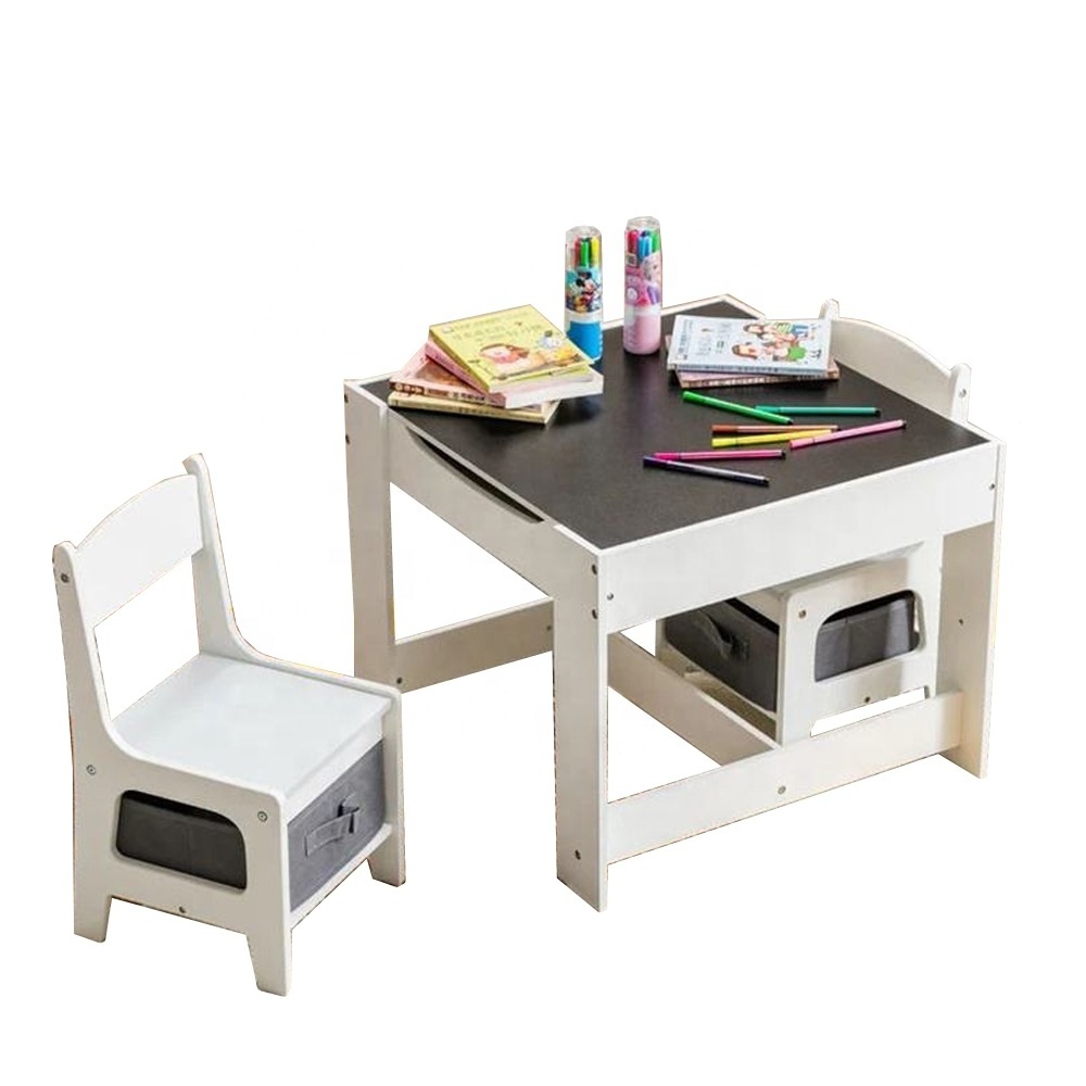 Kids Table And Chair Set With White Board And Blackboard,3 In 1 Wood Toddler Activity Table For Lego building block game table