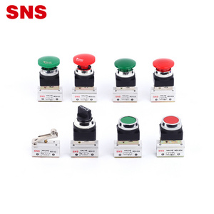 SNS MOV series aritac type air pneumatic aluminum alloy body push button mechanical valve