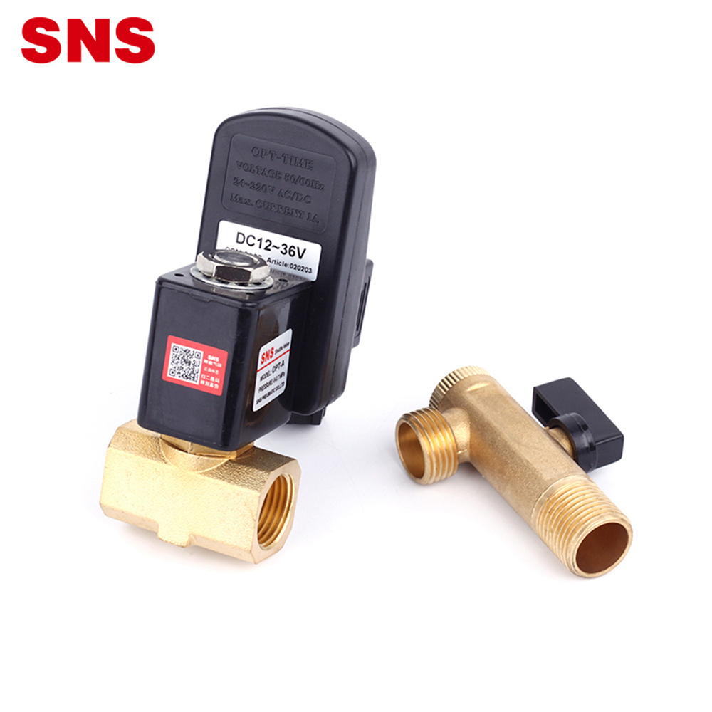 SNS pneumatic OPT Series brass automatic water drain solenoid valve with timer