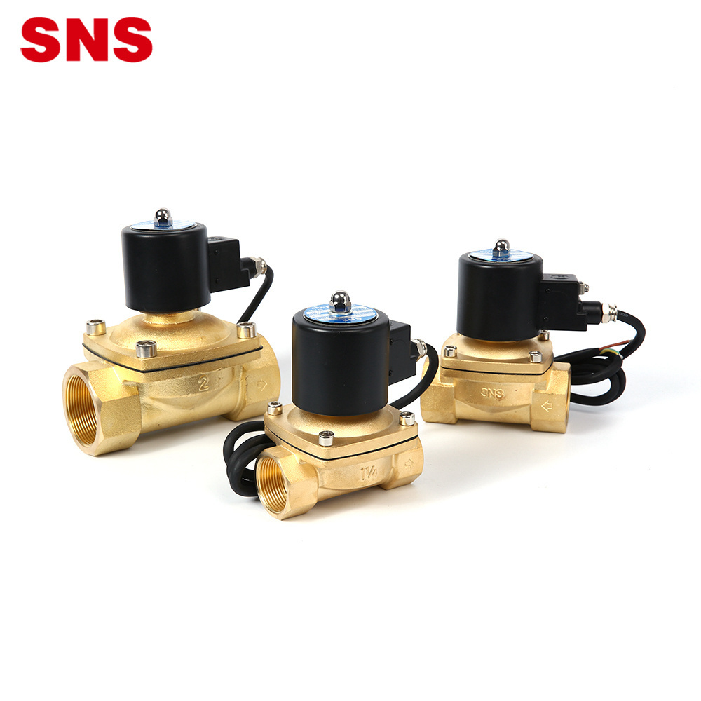 SNS 2WF Series 110V Explosion Proof Normal Closed Pneumatic Big Port Size AC 1.0MPa Air Water Oil Brass Solenoid Valve