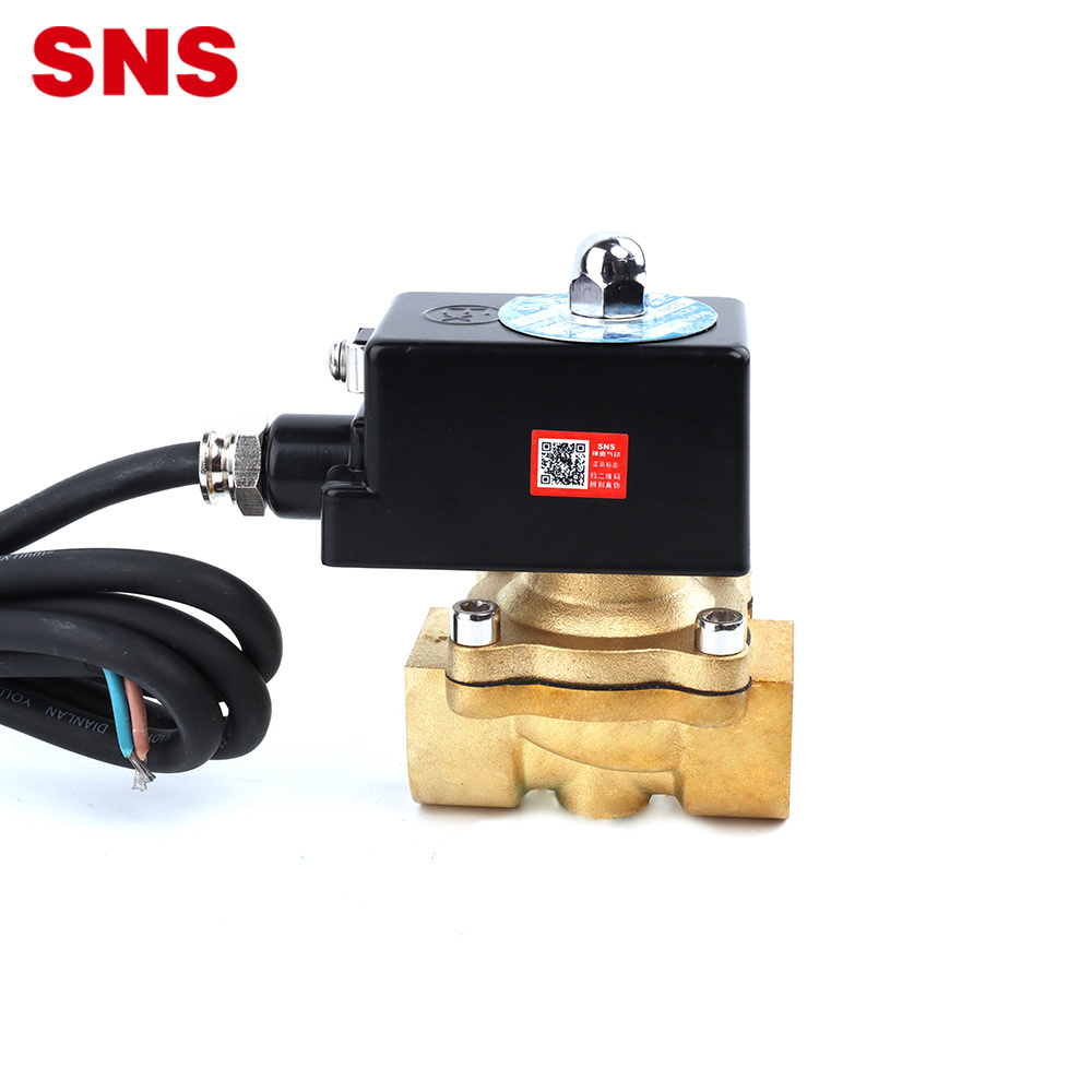 SNS 2WF Series 110V Explosion Proof Normal Closed Pneumatic Big Port Size AC 1.0MPa Air Water Oil Brass Solenoid Valve