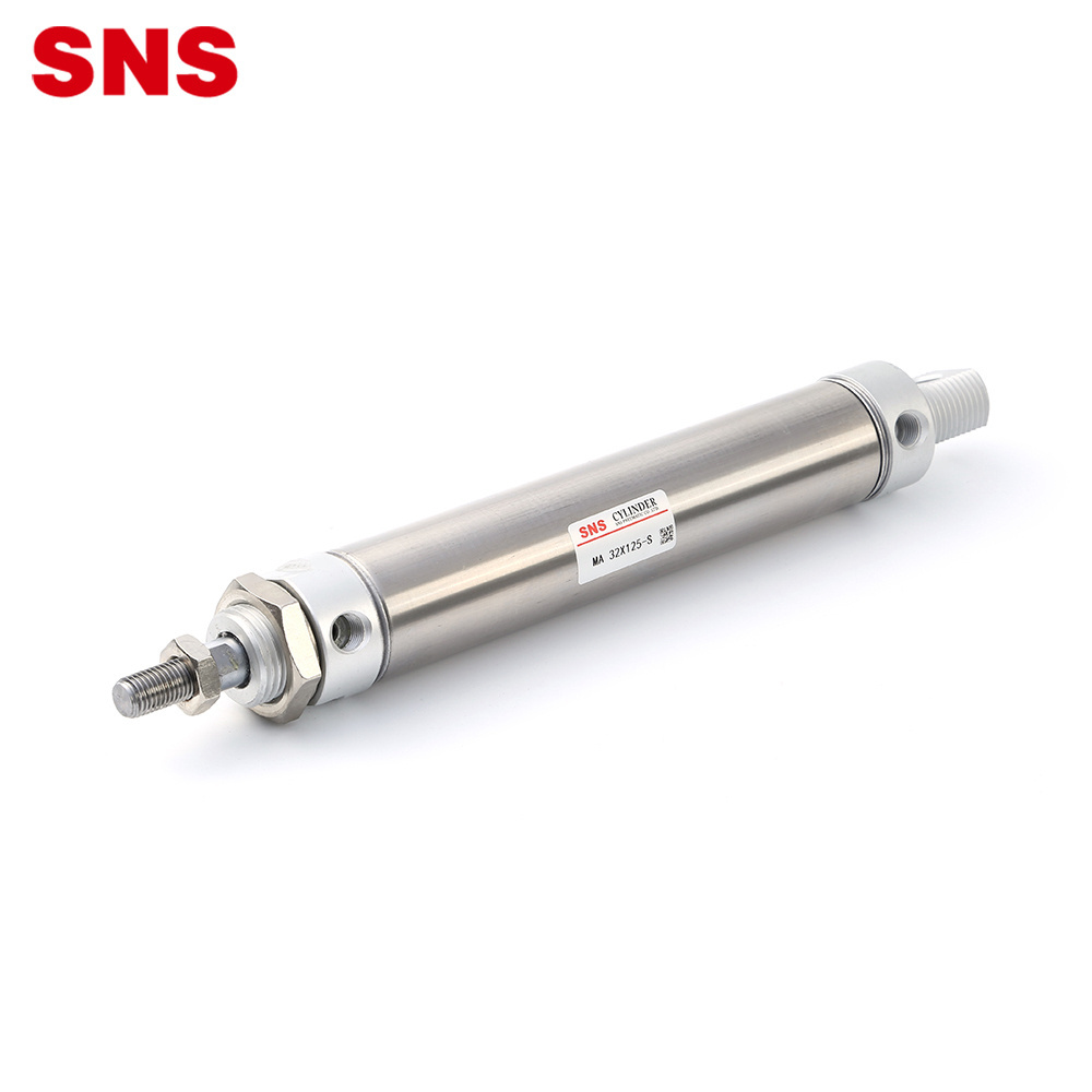 SNS MA Series double/single acting stainless steel mini pneumatic air cylinder with PT/NPT port