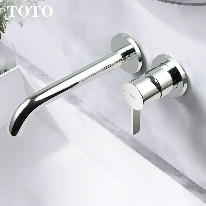 TOTO TLG11308B Luxury Brass Wall Mounted Basin Tap Matte  Waterfall Concealed Basin Mixer Faucet TOTO