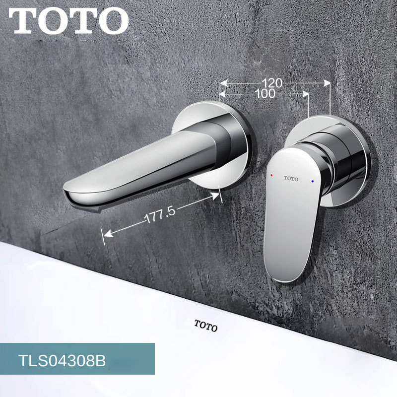 TOTO TLS04308B Luxury Brass Wall Mounted Basin Tap Matte  Waterfall Concealed Basin Mixer Faucet TOTO