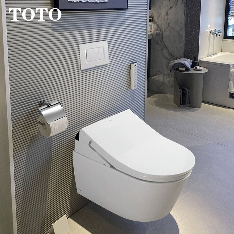 TOTO CW542 Watermark Chinese Ceramic Wall Hung Intelligent Wall Mounted Smart Toilet Automatic Ceramic Wall Hung Rimless Toilet