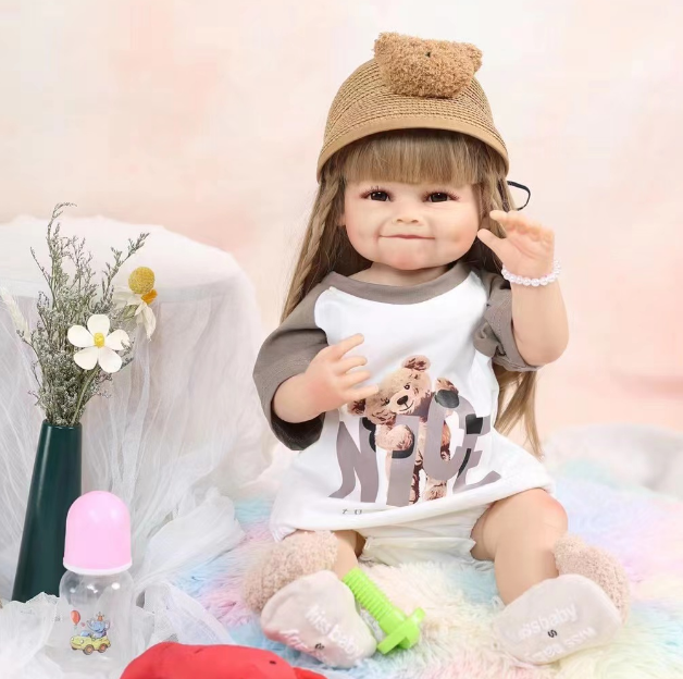 Hot Sale 55 Cm Realistic Soft Vinyl Doll 22 Inch Reborn Baby Dolls Children's Toy 22 Inch Alive Lifelike Full Silicone Body