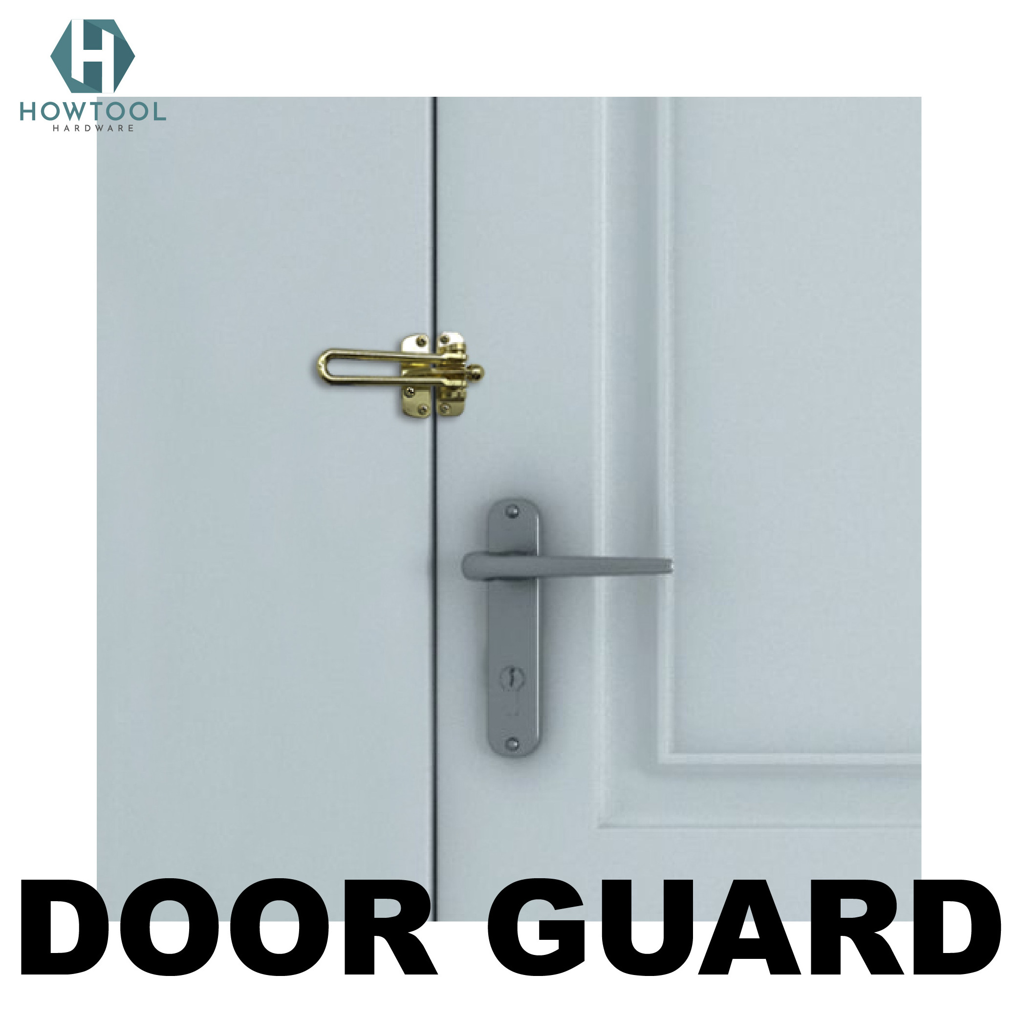 HOWTOOL D106-BP Swing Bar Lock Latch Home Hotel Security Front Door Guard Lock Latch Solid Zinc Alloy