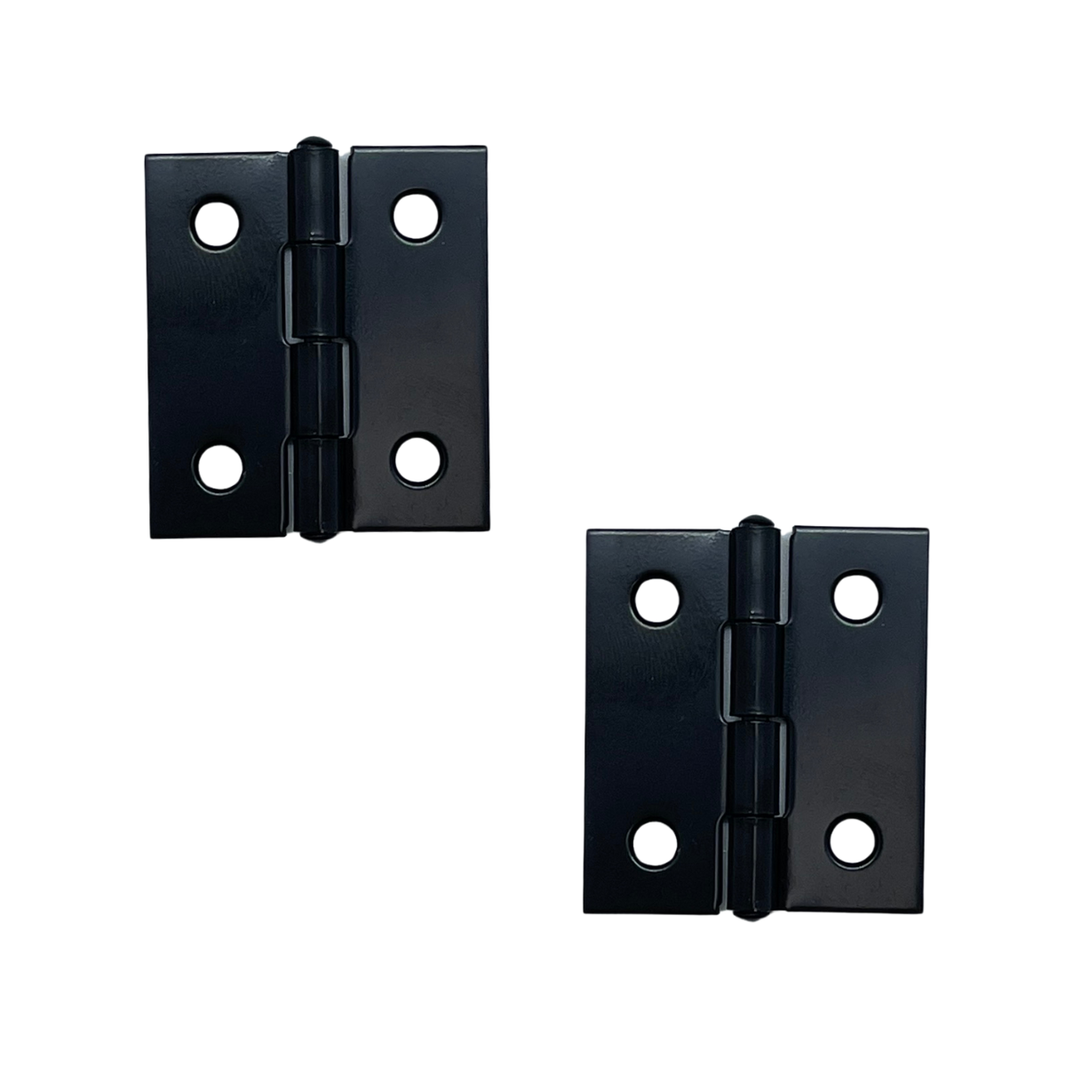 Small Door Hinges Black 1.5 Inch Folding Butt Hinges with Screws