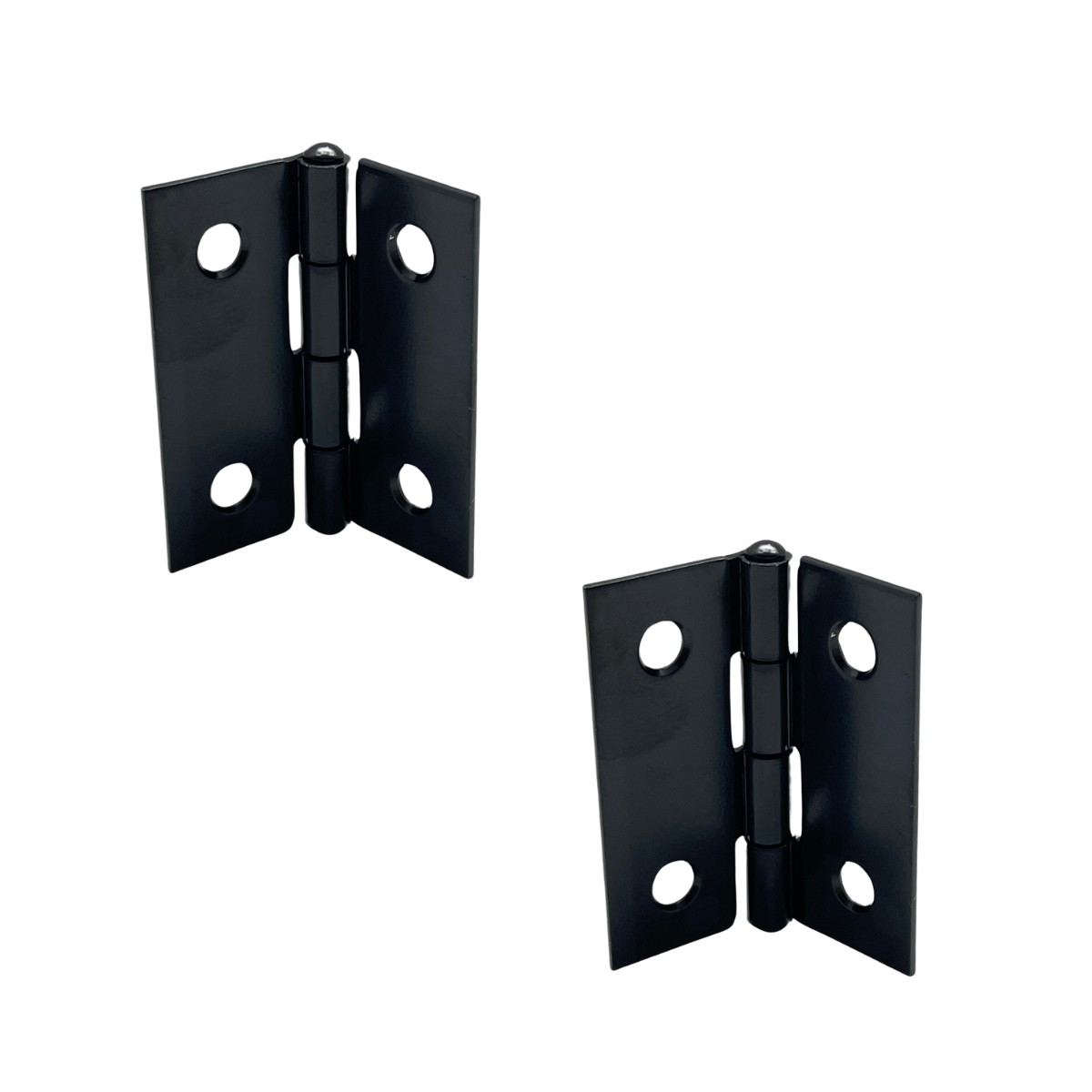 Small Door Hinges Black 1.5 Inch Folding Butt Hinges with Screws