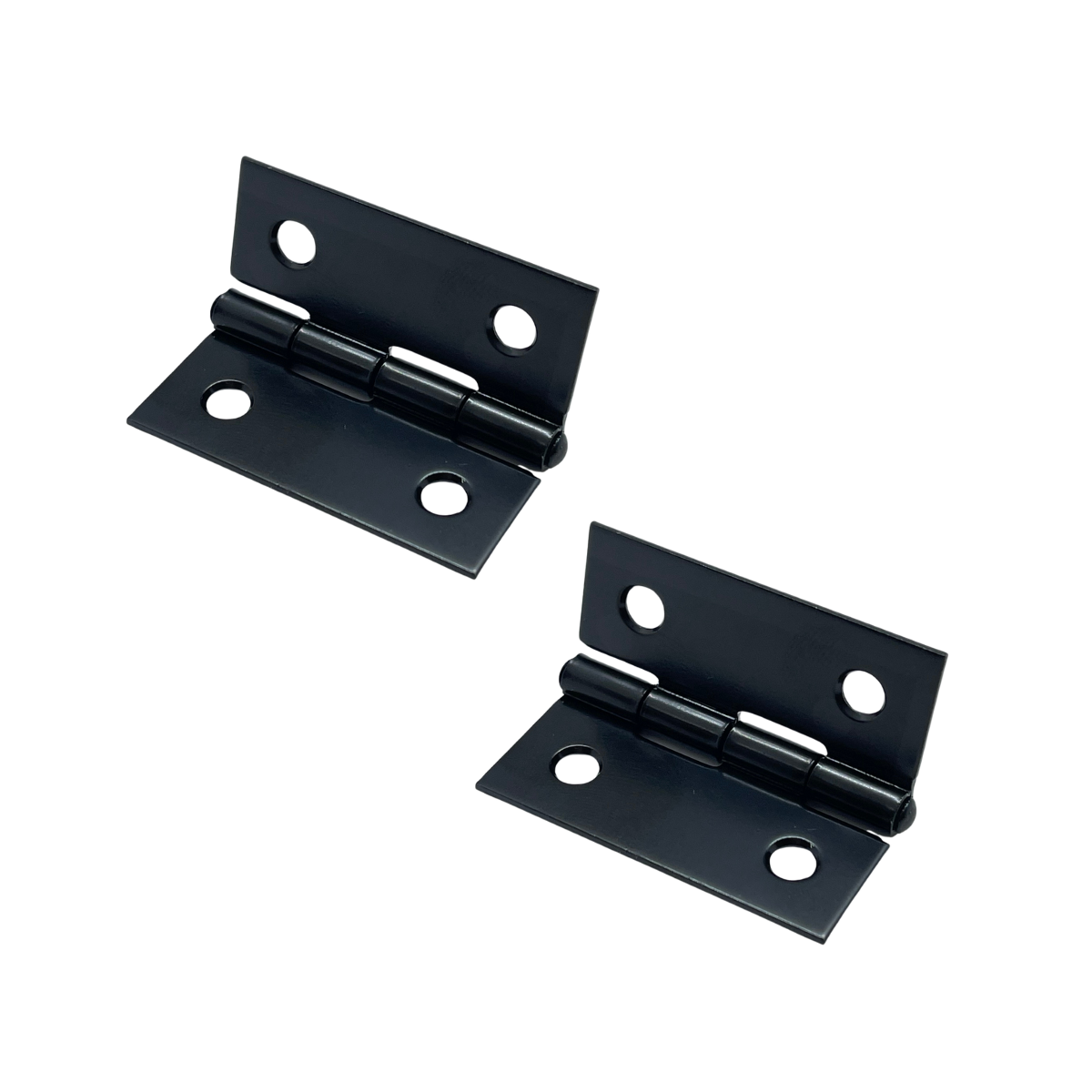 Small Door Hinges Black 1.5 Inch Folding Butt Hinges with Screws