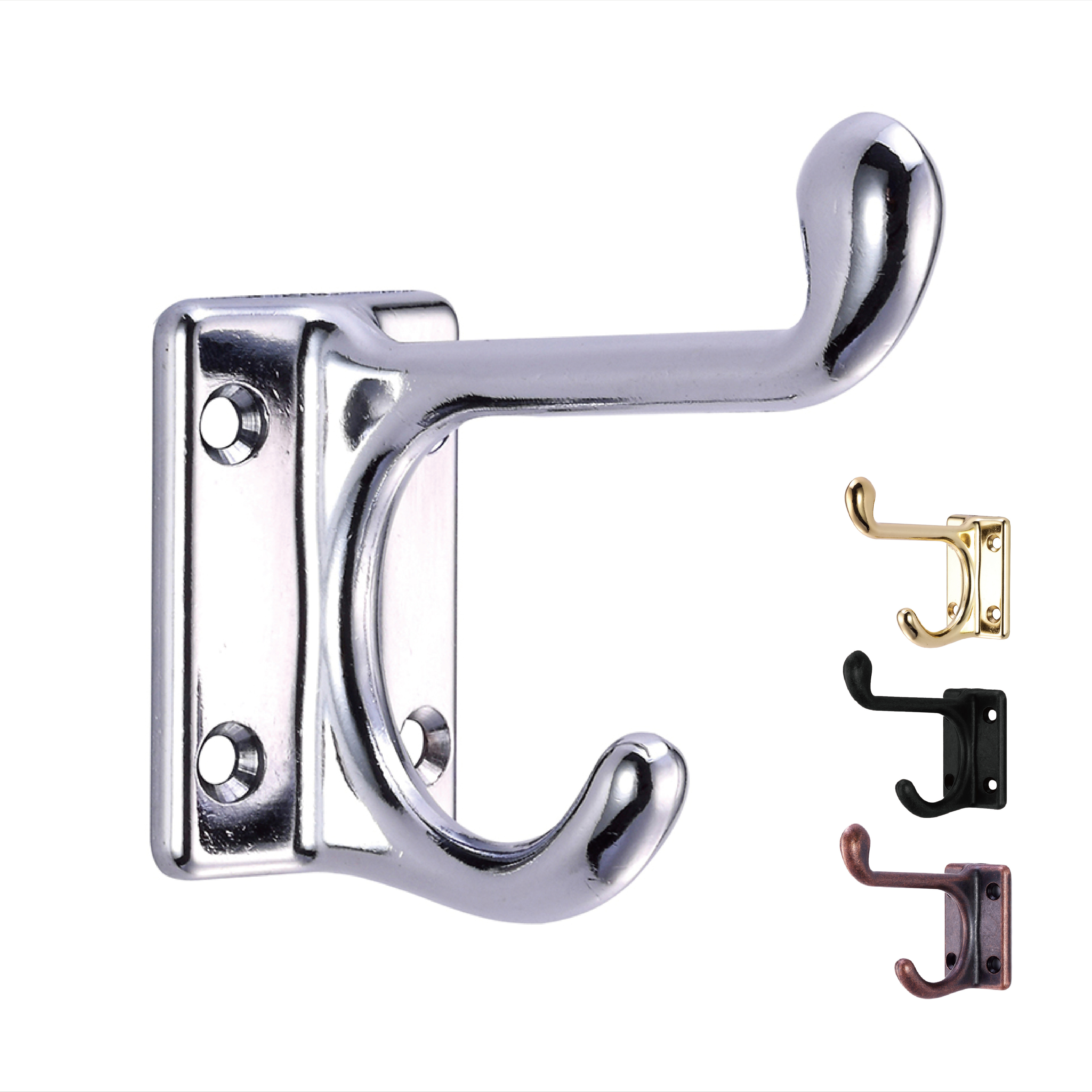 Bathroom Towel Hook  Chrome Plated Wall Mounted Square Base Coat Hook