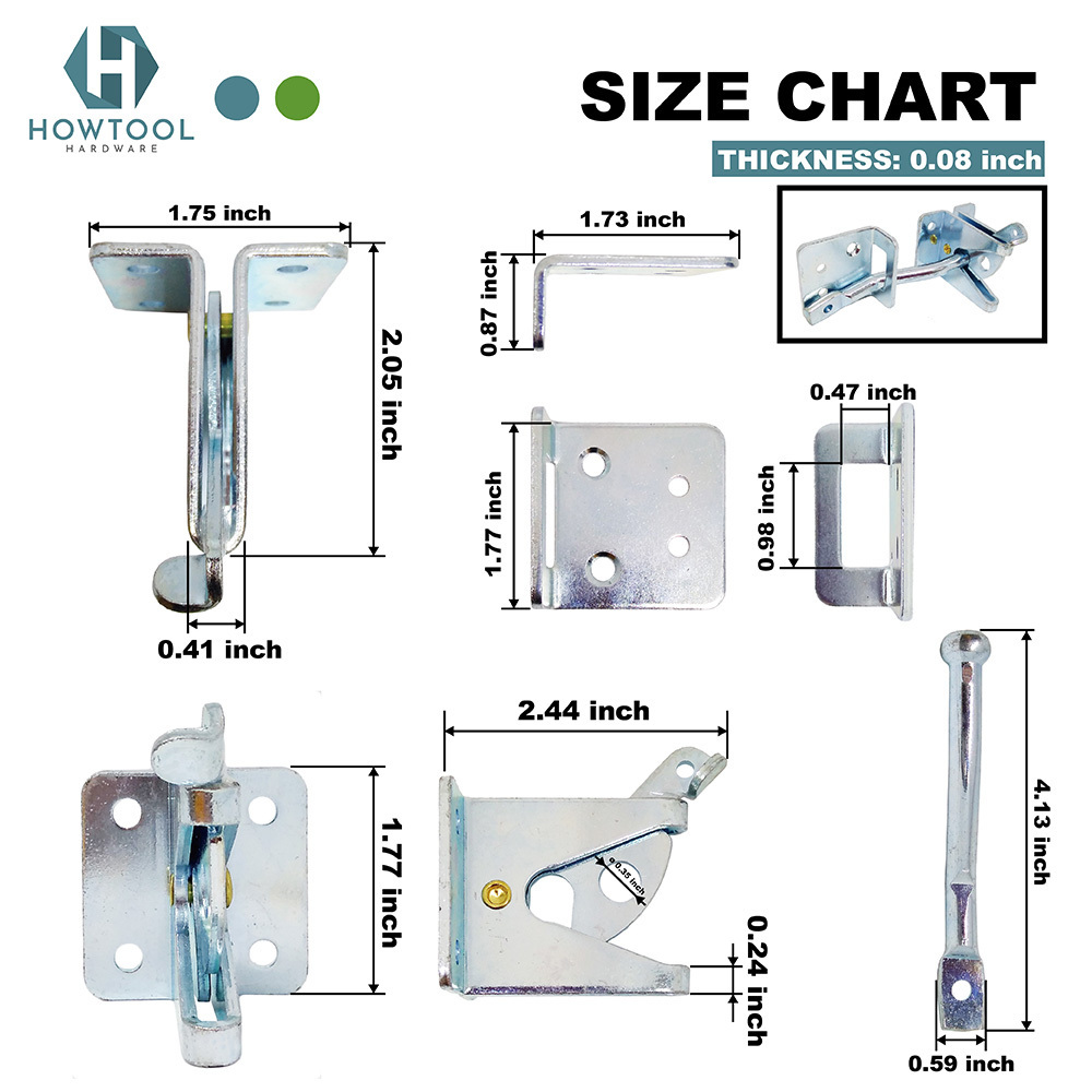 Heavy Duty Metal Zinc Automatic Self Adjustable Gate Latch