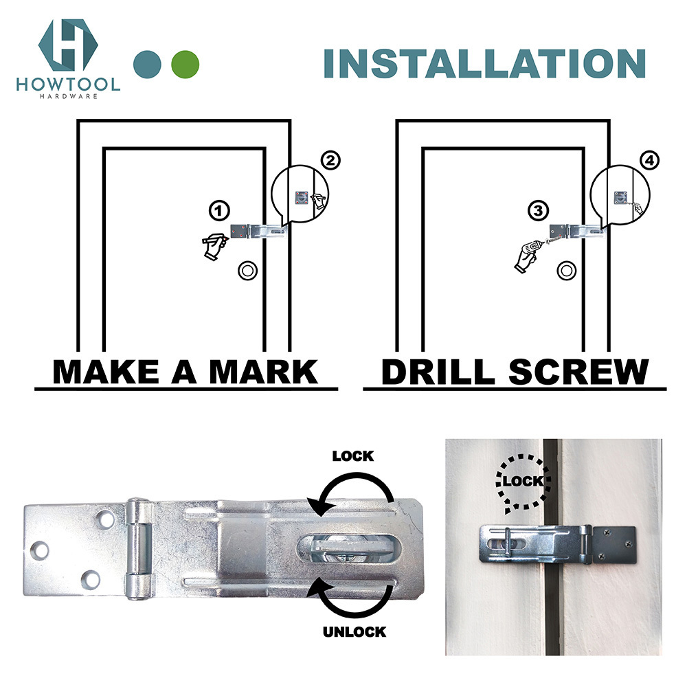 Swivel Staple Safety Hasp , 3-1/2