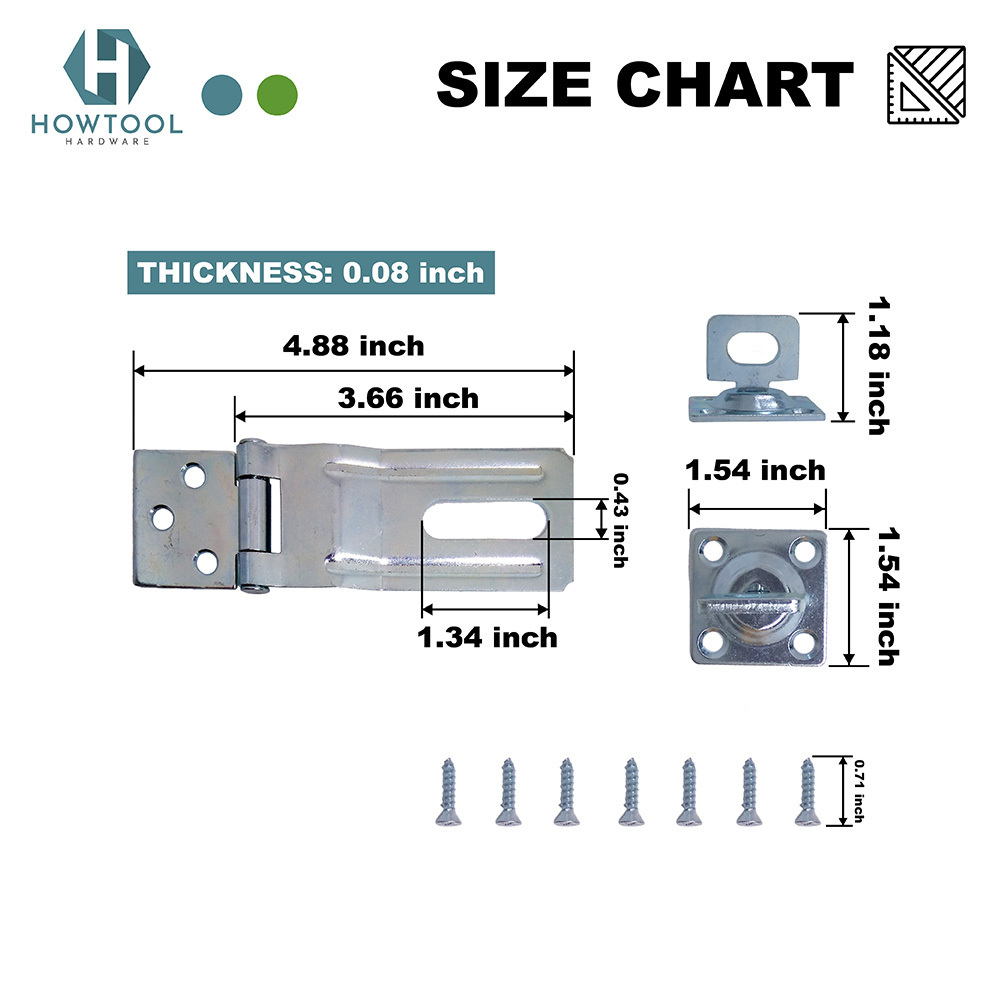 Swivel Staple Safety Hasp , 3-1/2