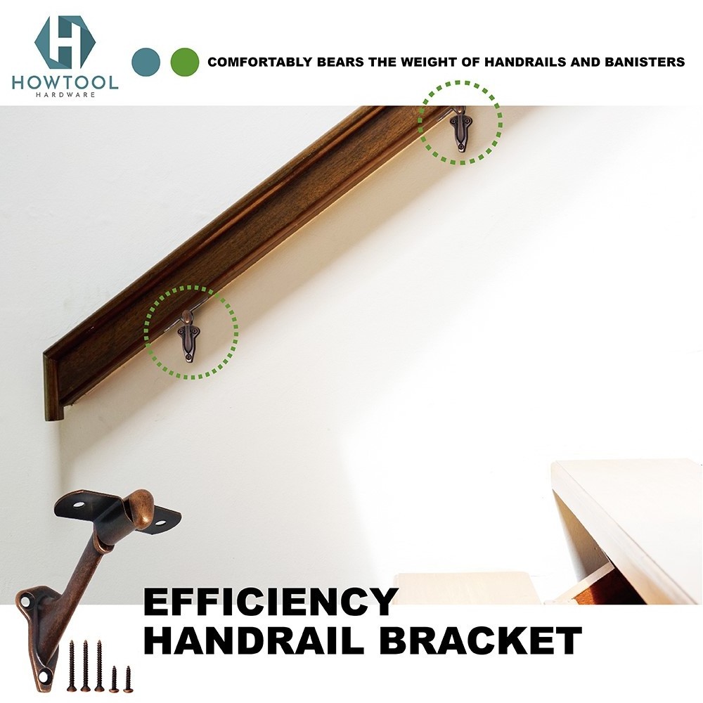 Antique Bronze Handrail Bracket Easy Installation Banister Brackets for Wall Stair