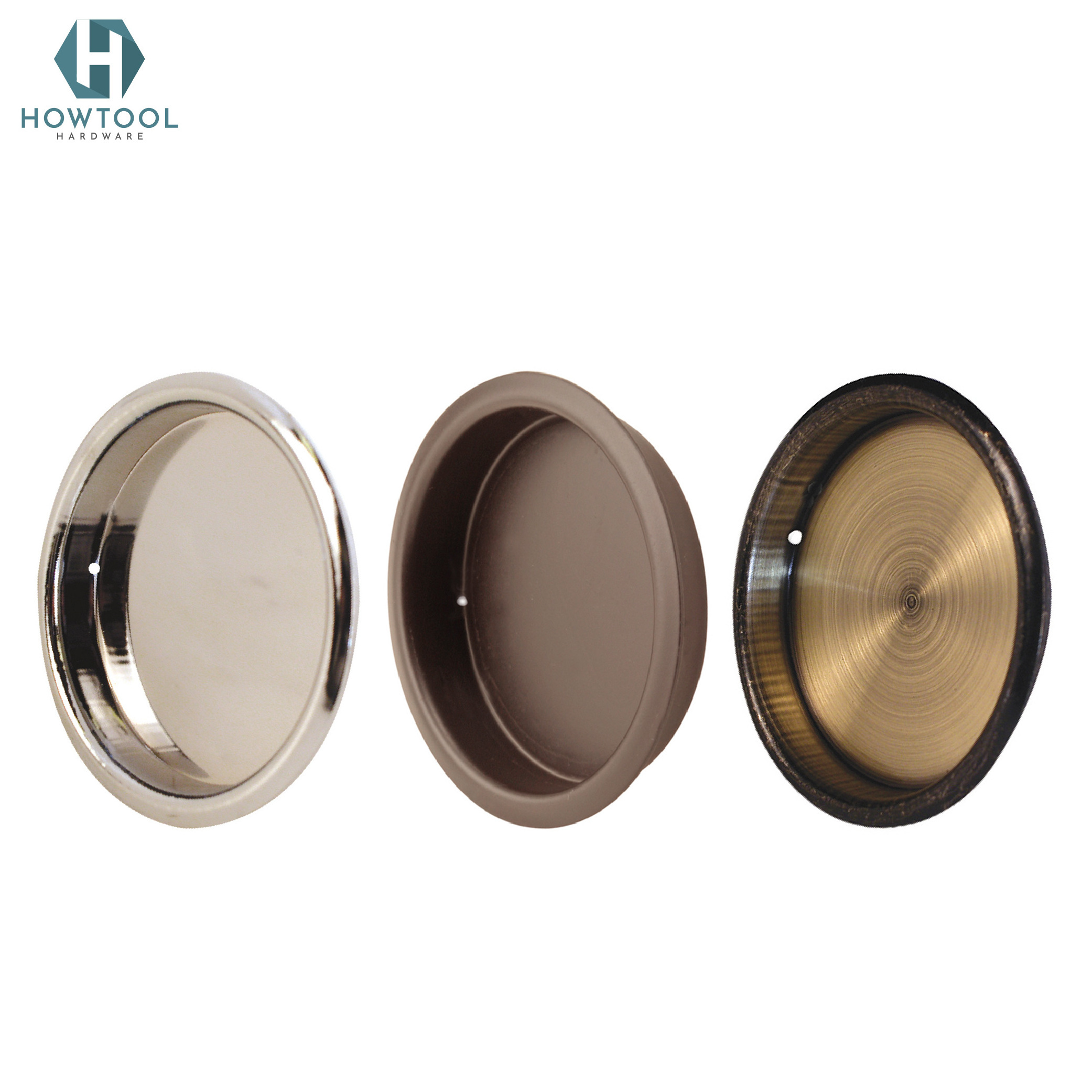 Round Finger Pull - Flush Pull Door Handle for Sliding Door, Closet, Cabinet and More, Made from Stamped Steel