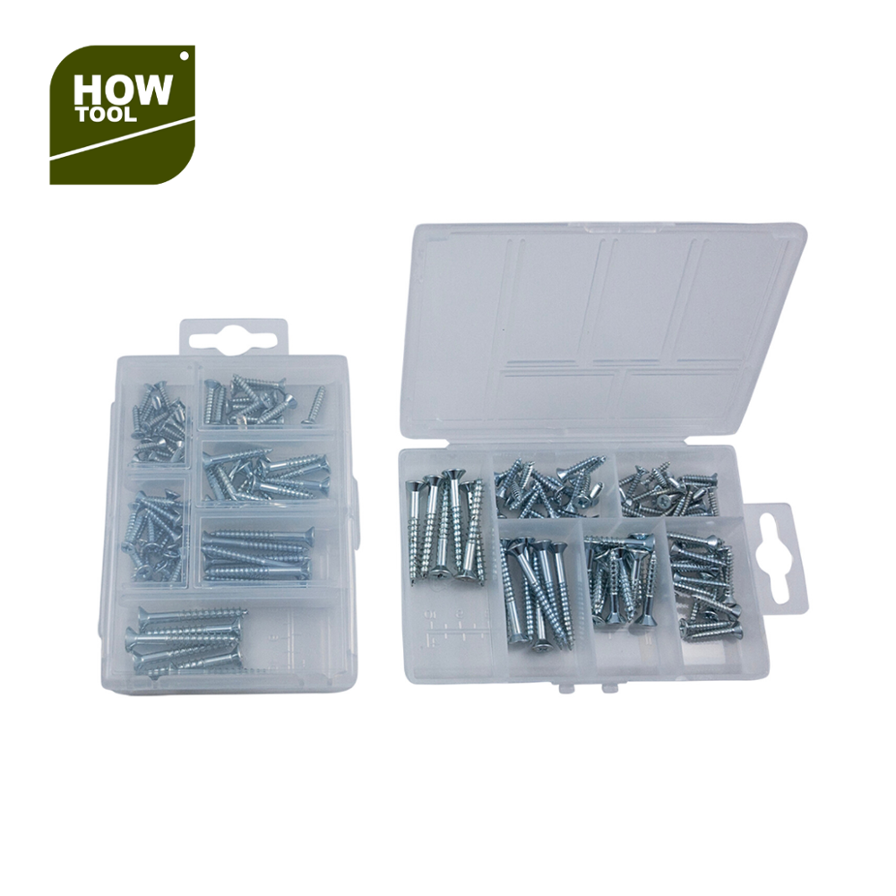 Wood Screws Fasteners Flat Head Phillips Assortment Kit Premium Steel Hardware Zinc Plated