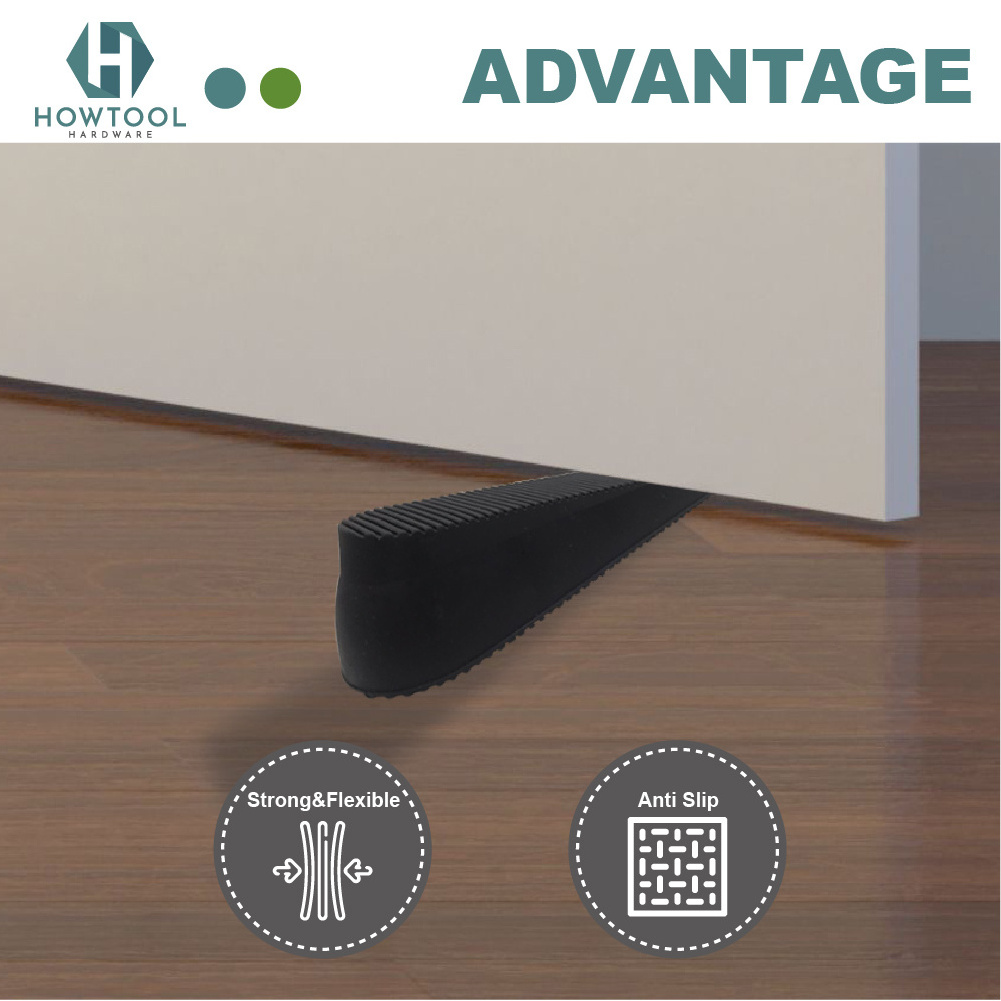 Heavy Duty Large Gate Door Finger Protector Flexible Non-Scratching Floor Wedge Rubber Door Stopper