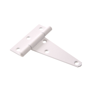 Heavy Duty 4 inch Tight Pin Applications Gate Shed Barn Door T Strap Hinge in White Gate Hardware