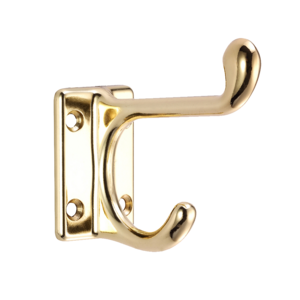 Coat Hook Dual Robe Hooks Single Hanger Wall Mounted Heavy Duty Brass Plated