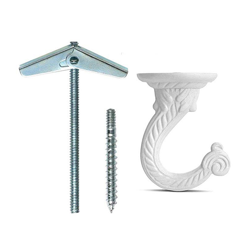 Metal Swag Ceiling Hooks for Hanging Plants in White