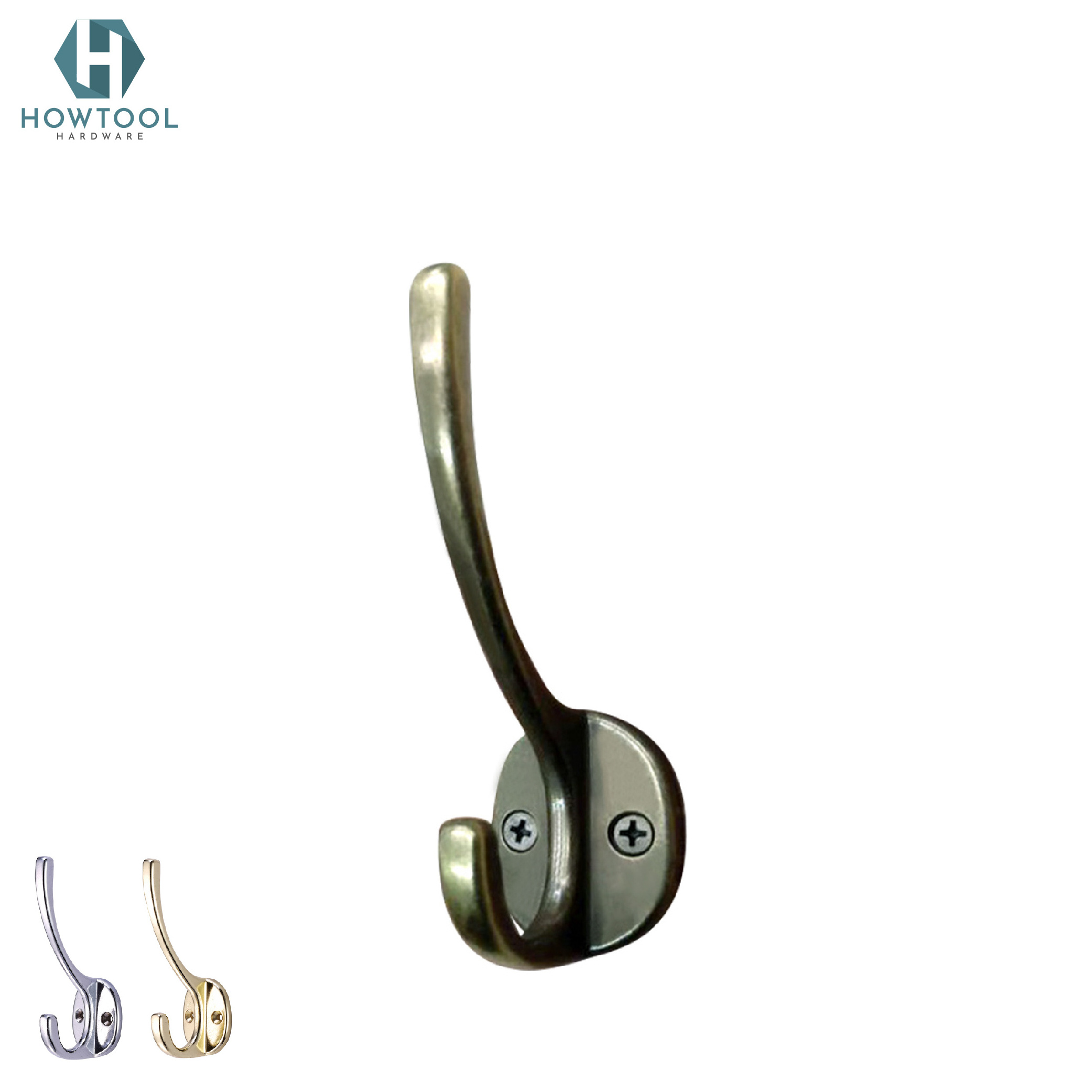 A309 Home & Kitchen Home Decorative Wall Mounted Double Coat Hooks for Hanging Backpack Towel Key Hat