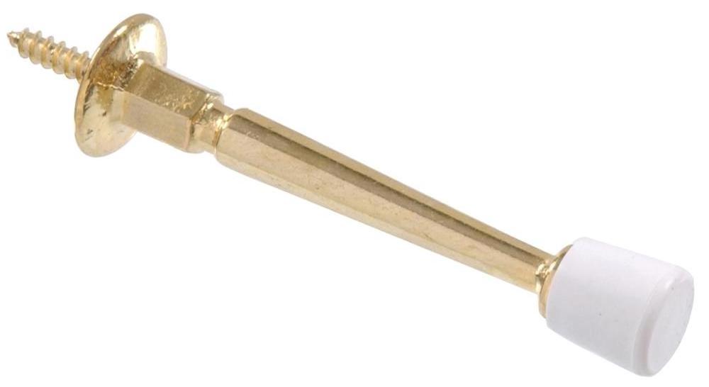 Wall Mounted Brass 3 Inch Door Stop With Rubber Tip