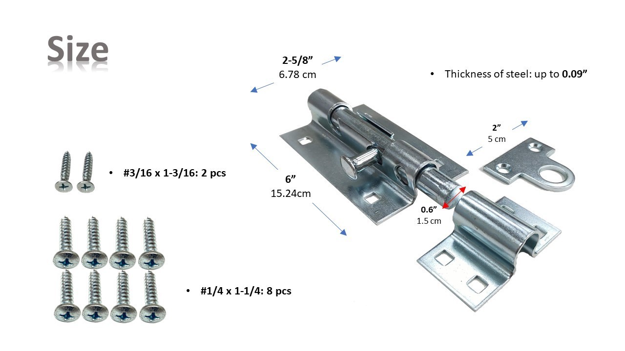 door latch sliding lock barrel bolt