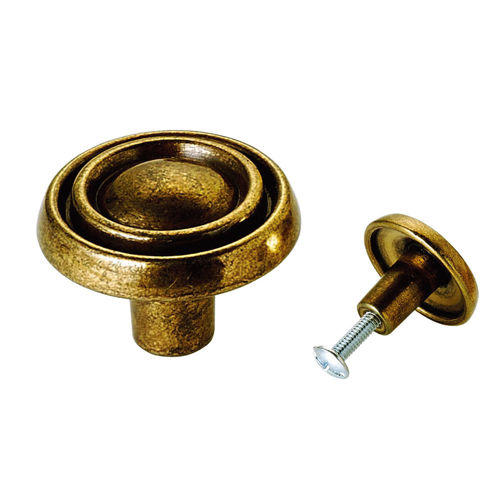 Cabinet Knob Antique Brass Drawer Hardware for Kitchen Round Type