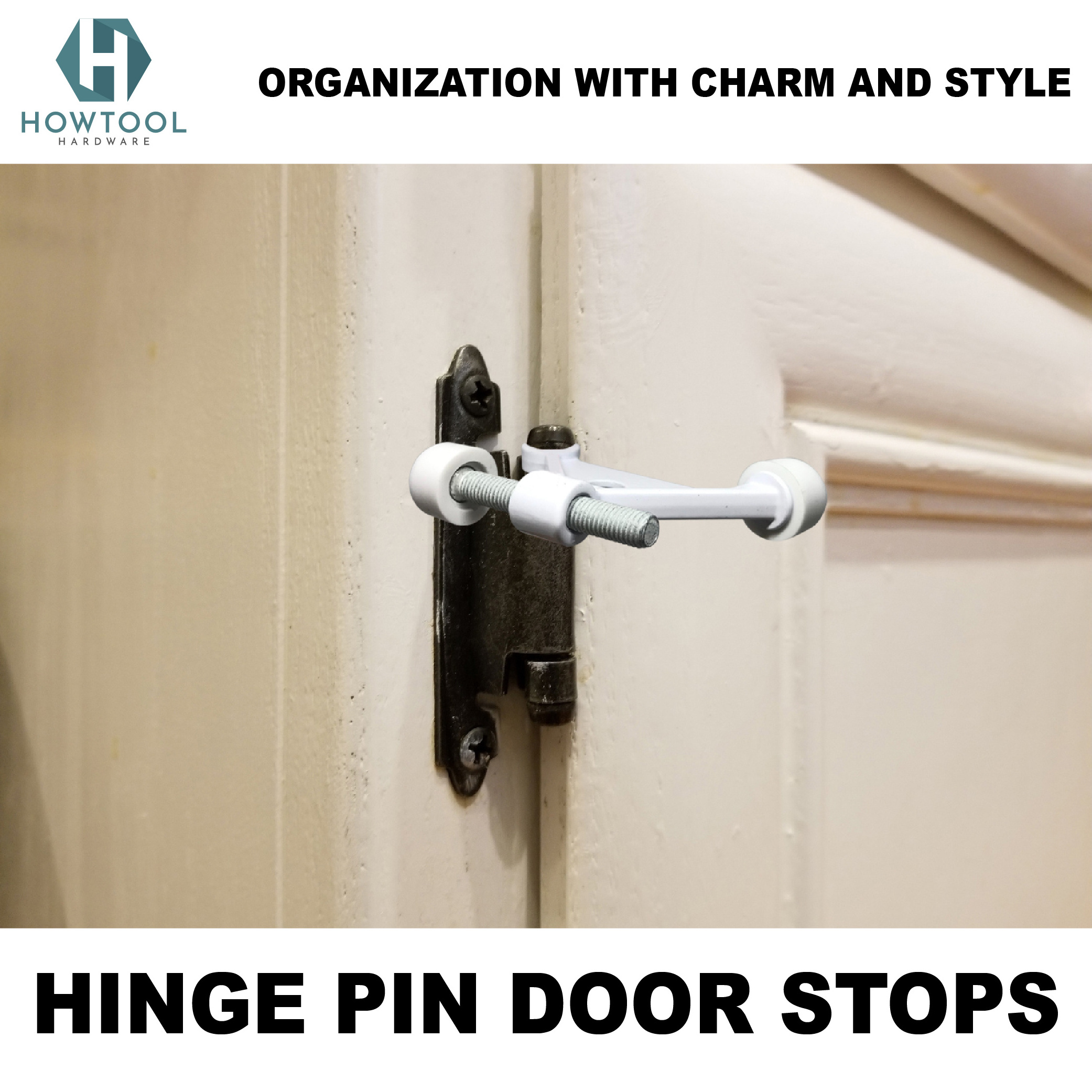 Heavy Duty High Quality Triangle White Hinge Pin Door Stop | HOWTOOL