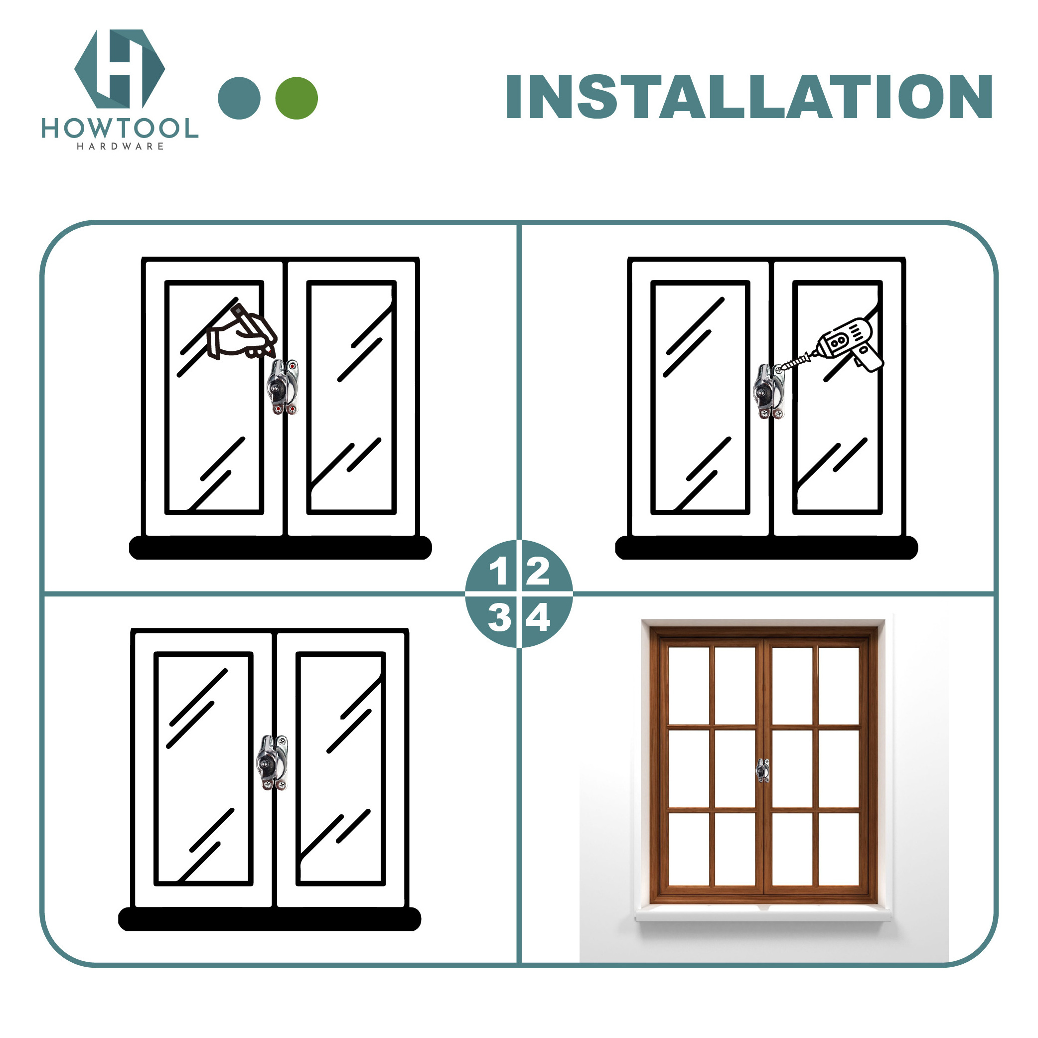 Security Sliding Crescent Casement Window Latch Sash Lock