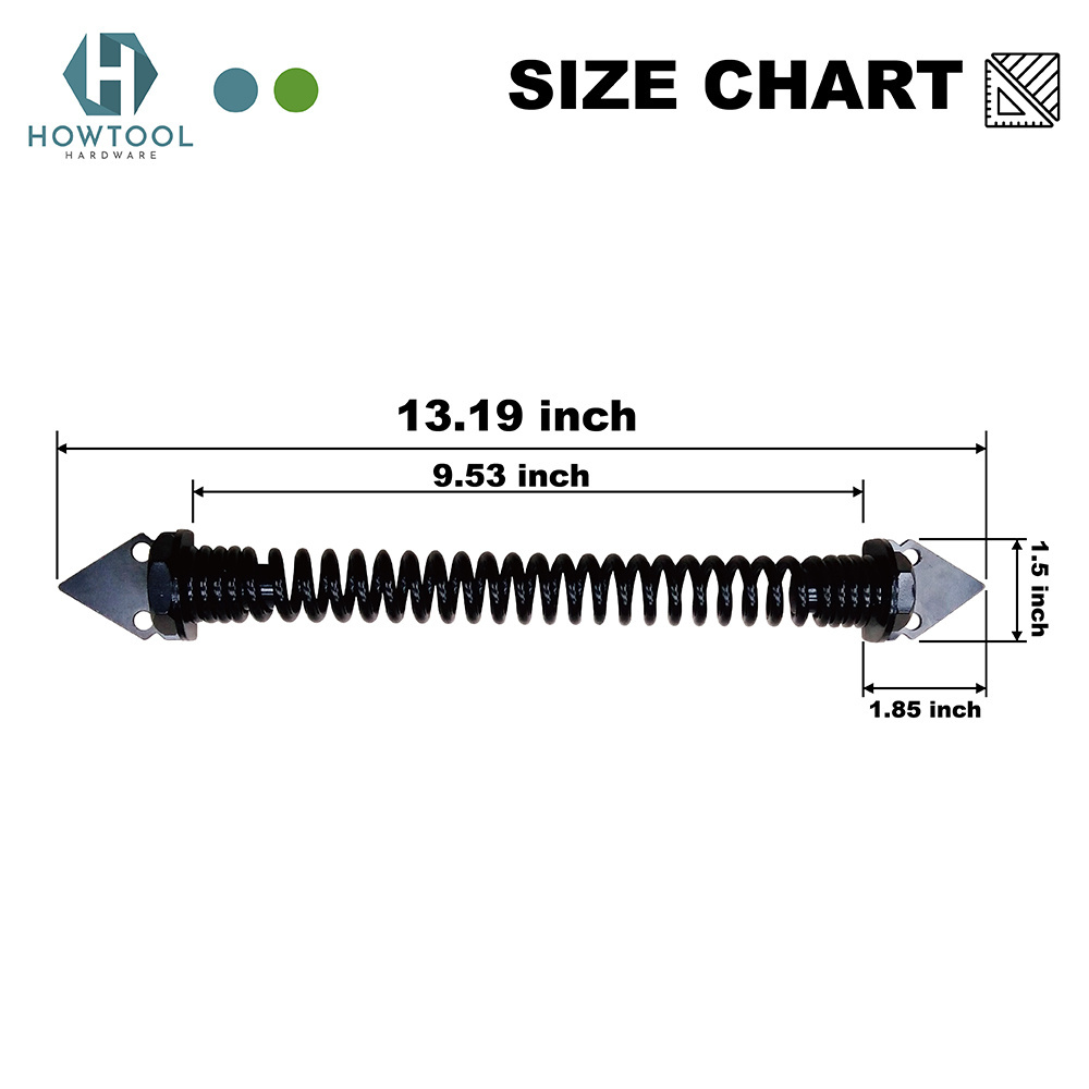 Self Closing Door & Gate Springs in Black, 12 inch, Adjustable Tension