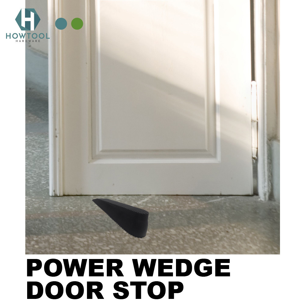 Heavy Duty Large Gate Door Finger Protector Flexible Non-Scratching Floor Wedge Rubber Door Stopper