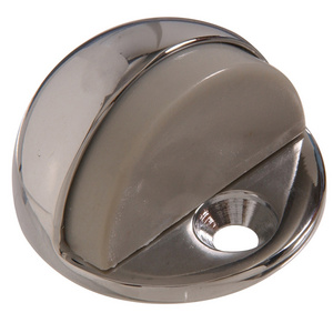 Door Stop with Rubber Bumper Heavy Duty Metal Half Dome Sliding Floor Door Stop Chrome