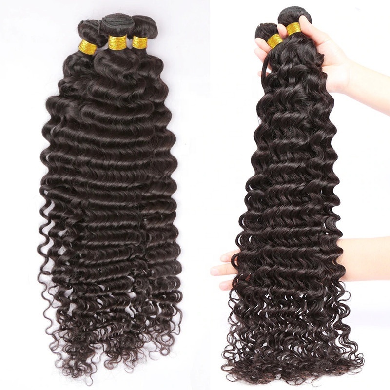 8-30 Inch Deep Wave Bundles 10A Brazilian Human Hair Weave 1/3/4PCS Remy Cheap Virgin Hair Extensions Natural