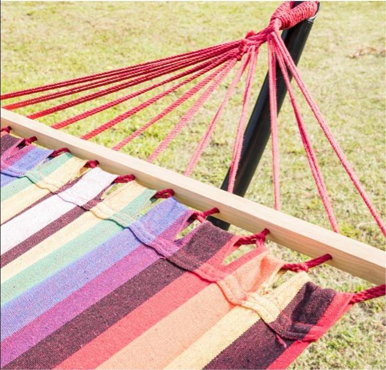 Outdoor Swing bed hanging Camping Portable Foldable Hammock Rainbow Stripe garden hammock canvas camping Hammocks