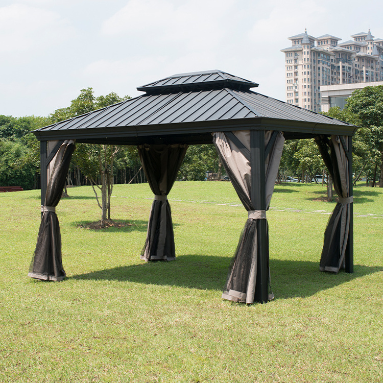 10'x14' feet 3x4.2m Privacy Sidewalls Mosquito Net  water proof Hardtop luxury outdoor garden gazebo