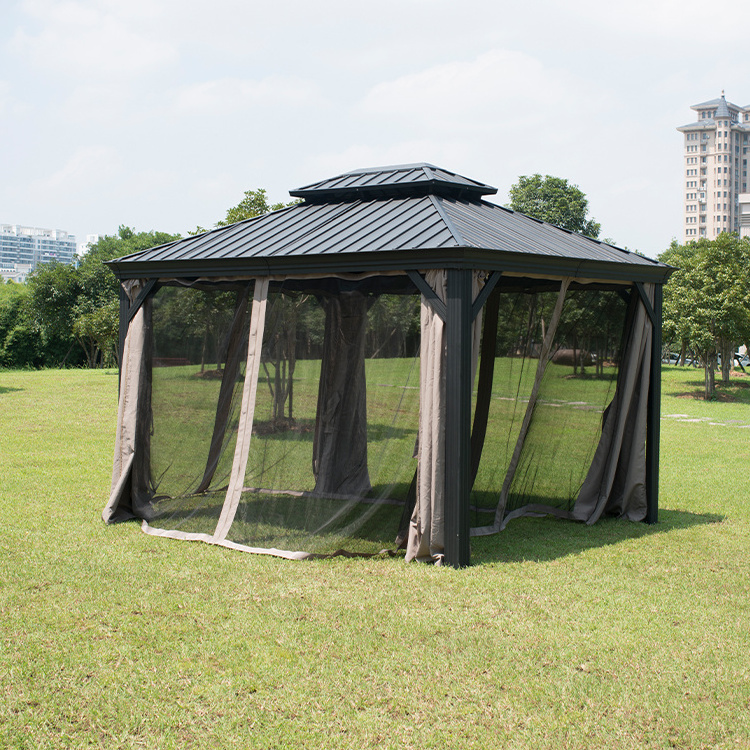 10'x14' feet 3x4.2m Privacy Sidewalls Mosquito Net  water proof Hardtop luxury outdoor garden gazebo