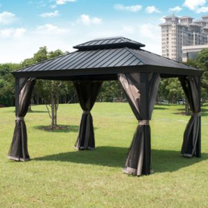 Iron metal gazebo outdoor aluminum Custom fabric Waterproof Pergola Covers Sunshade tent door canopy