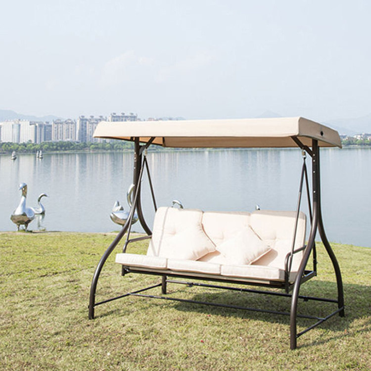 Amazon Hot Selling Steel Frame Uv Resistant Sunlight Protection Patio Hang Garden Swing Chair Swing Patio Swings Double