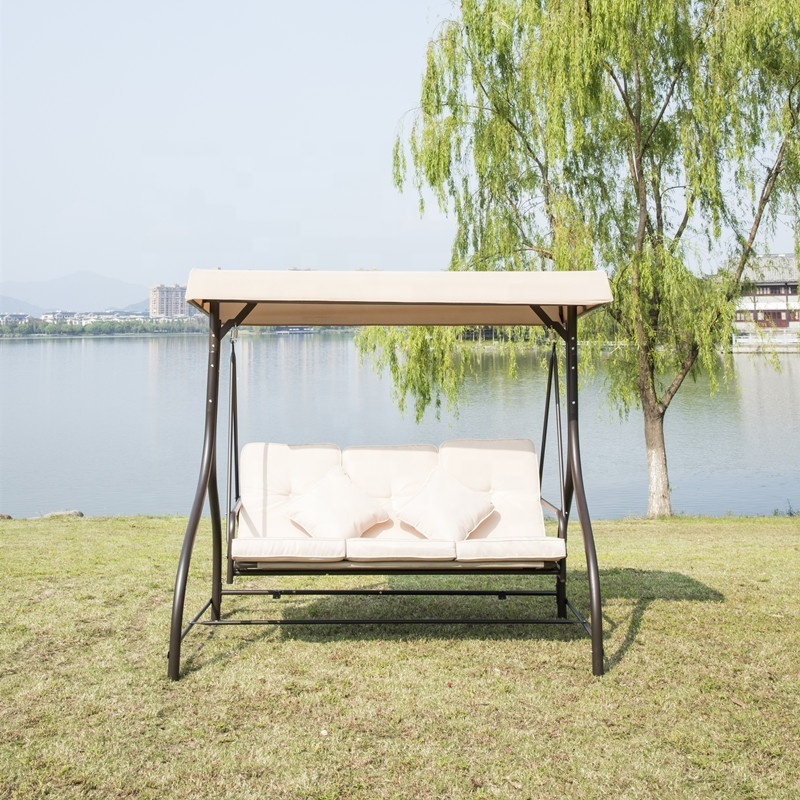 Amazon Hot Selling Steel Frame Uv Resistant Sunlight Protection Patio Hang Garden Swing Chair Swing Patio Swings Double