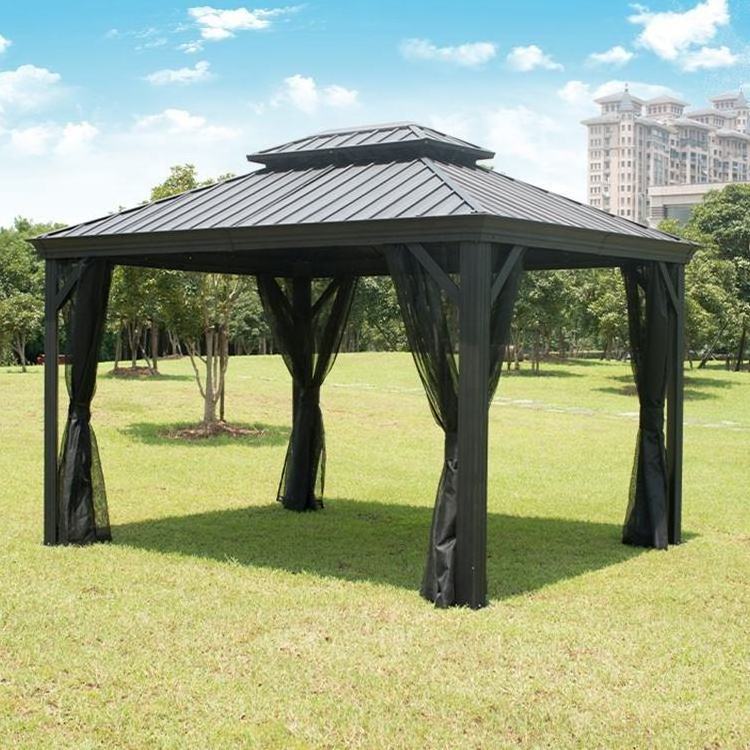 High Quality Structure House Pavilion Metal Roof Aluminium Outdoor Grill Pop Up Pavilion Hardtop Gazebo Trade Show Tent