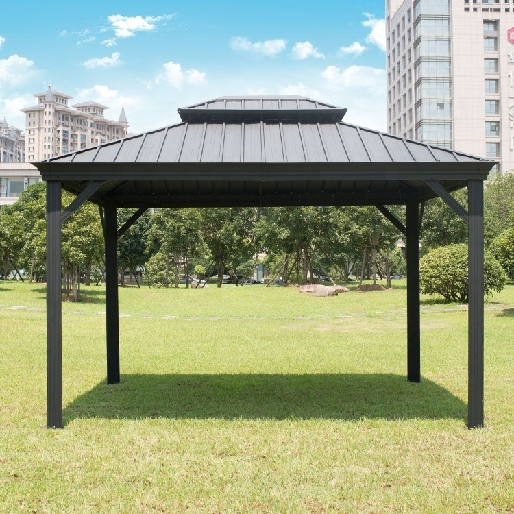 Metal Roof Aluminium Outdoor  House Structure Pavilion  Grill Pop Up Pavilion Hardtop Gazebo Gazibo Gazebo Outdoor